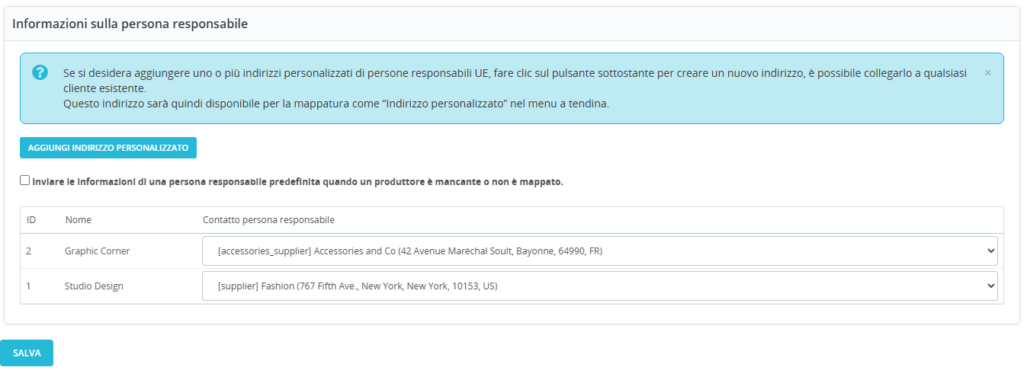 Persona reponsabile configurazione fastbay gpsr