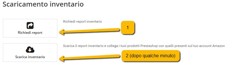 AmazonSync richiesta scaricamento inventario